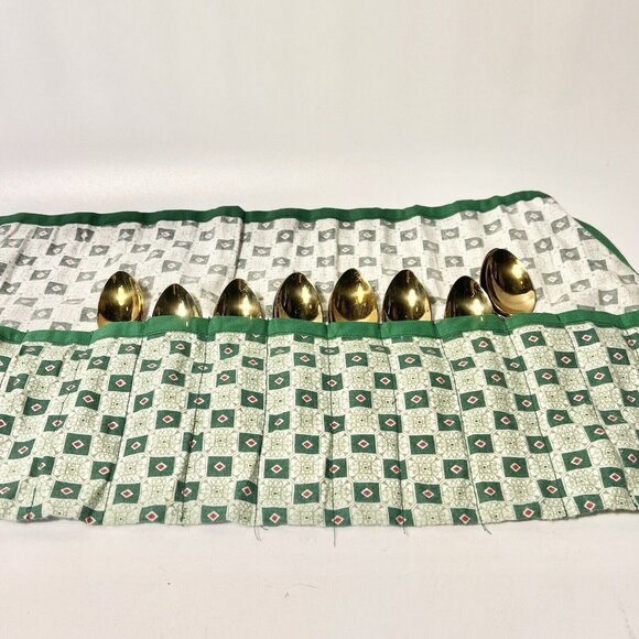 15 Vintage Dirilyte Derigold Regal 6" Teaspoons Gold Tone Flatware - Picture 4 of 4